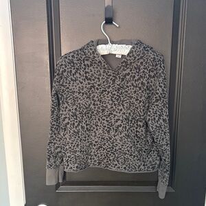 Old navy gray and black cropped hooded sweatshirt lightweight